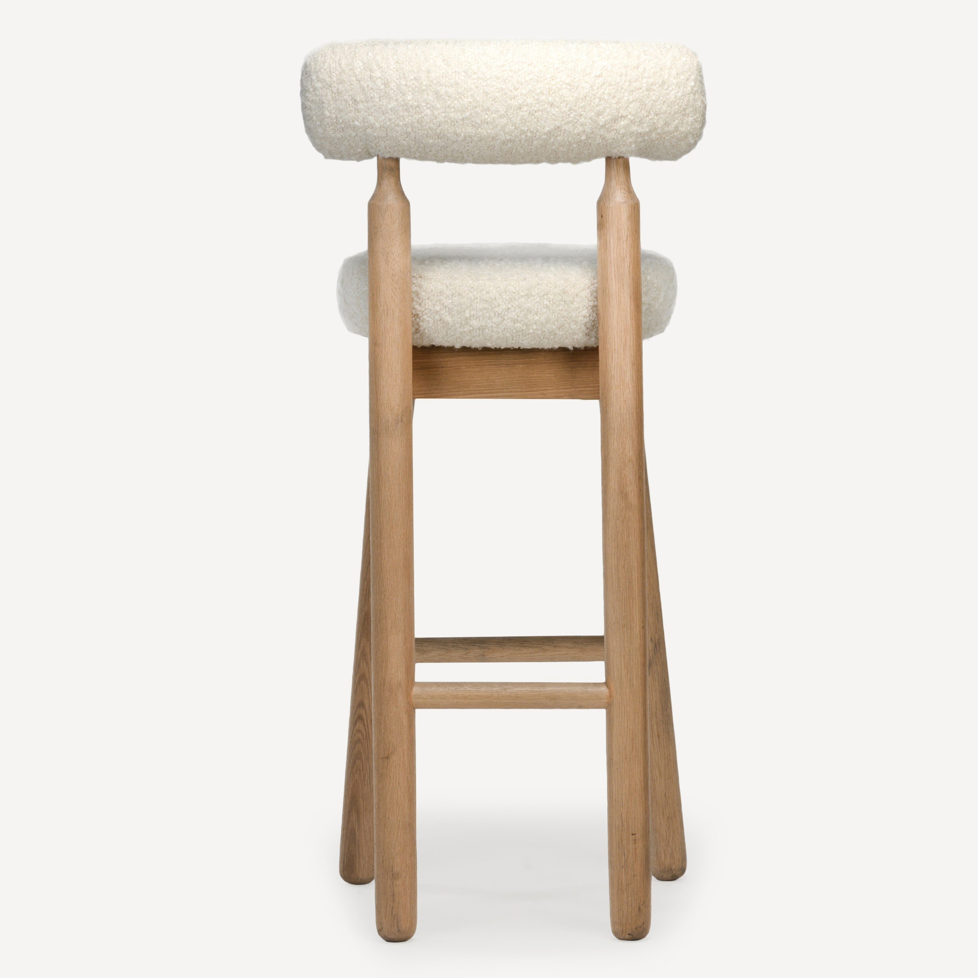 Centro Upholstered Oak Bar Stool - Natural