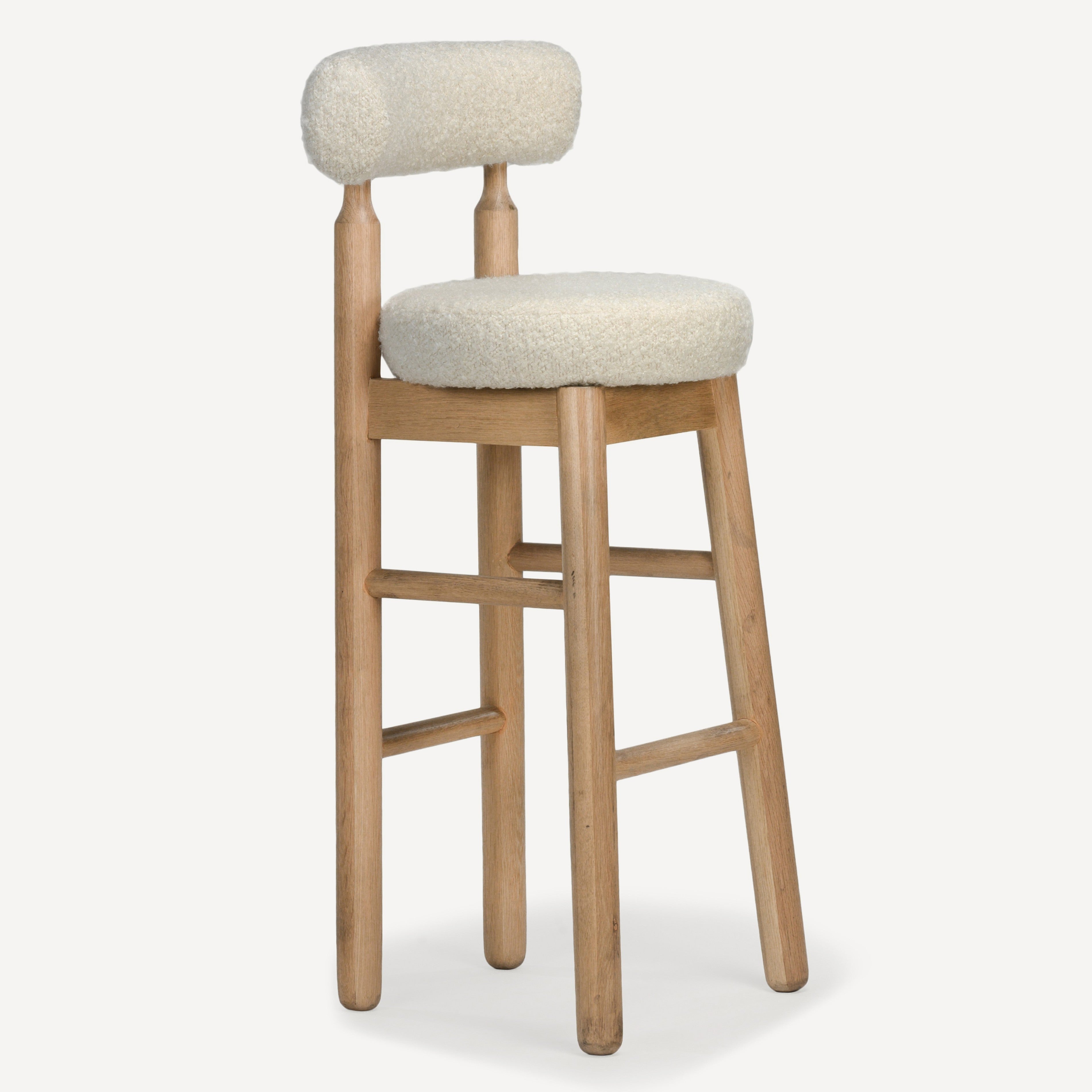 Centro Upholstered Oak Bar Stool - Natural