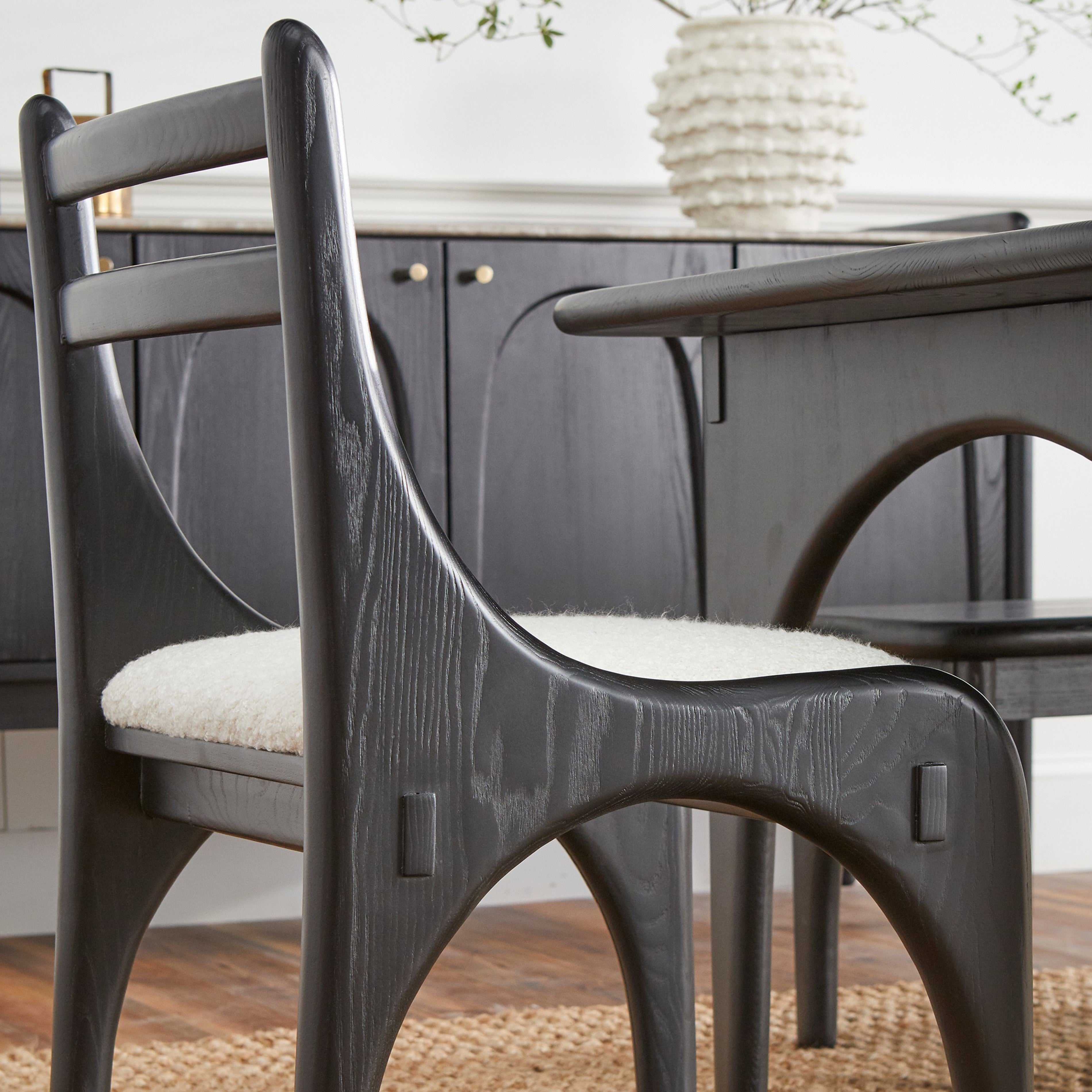 Luna Solid Oak Chair- Charcoal