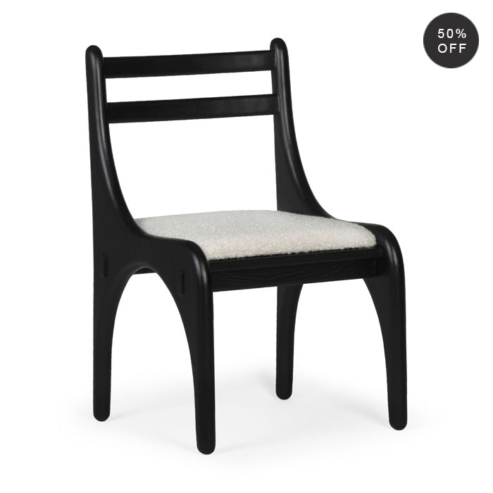 Luna Solid Oak Chair- Charcoal