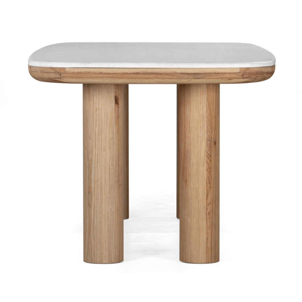 Pillar Marble Oak Dining Table