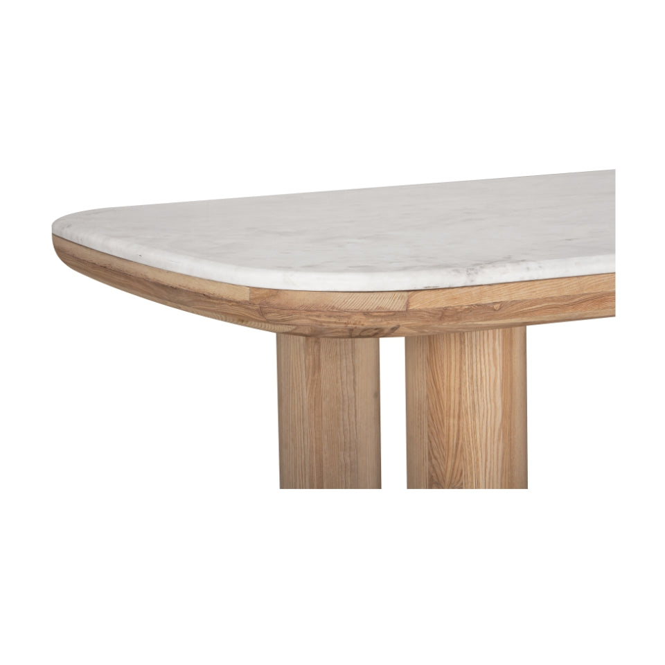 Pillar Marble Oak Dining Table