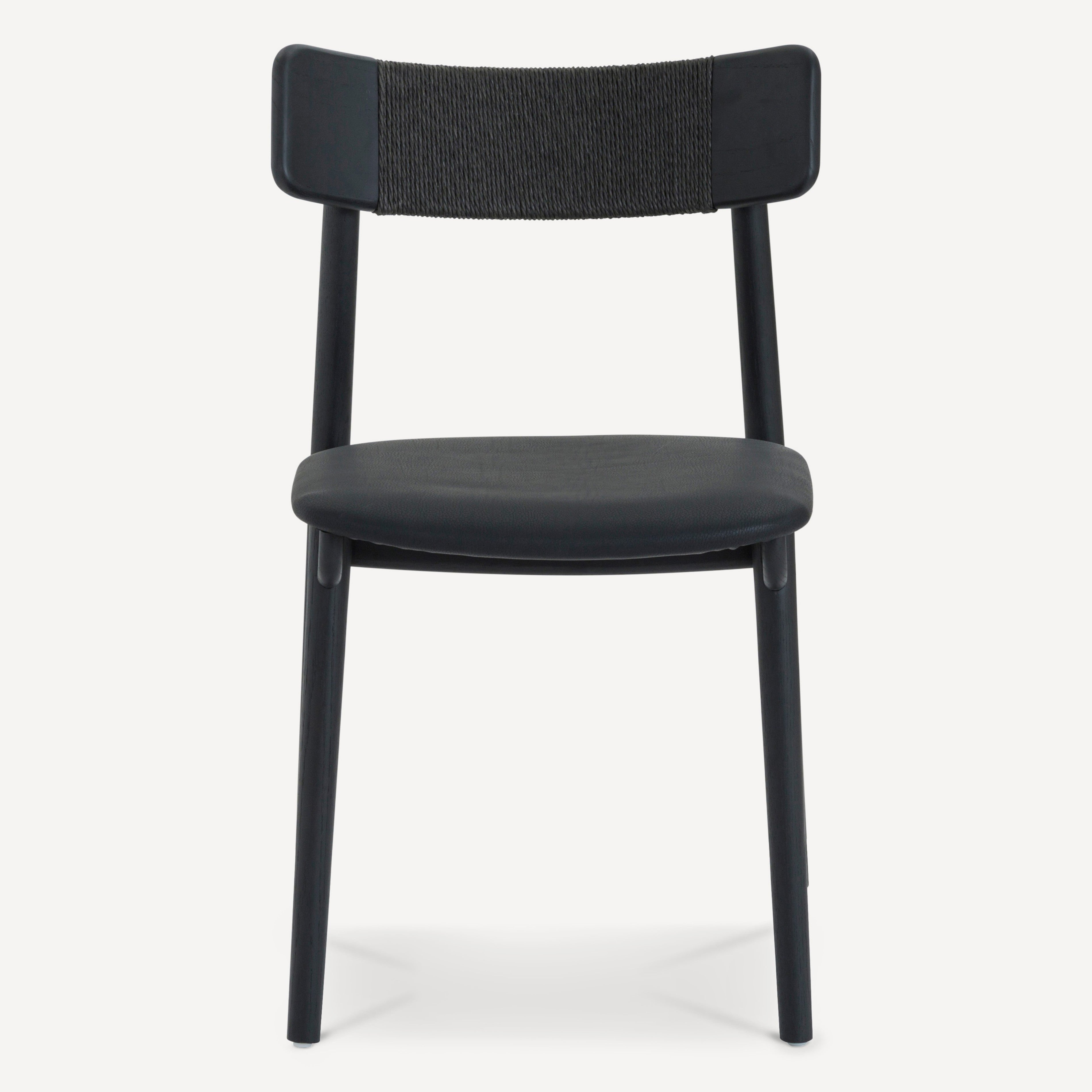 Converse Leather Solid Oak Dining Chair