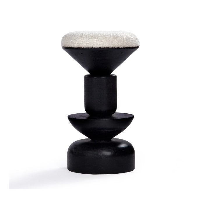 Kebab Solid Wood Counter Stool - Charcoal