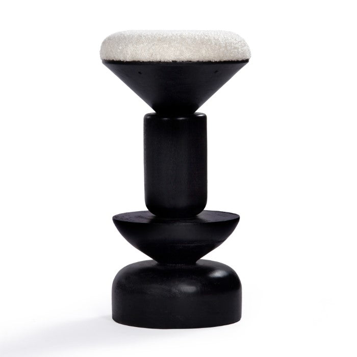 Kebab Solid Wood Bar Stool - Charcoal