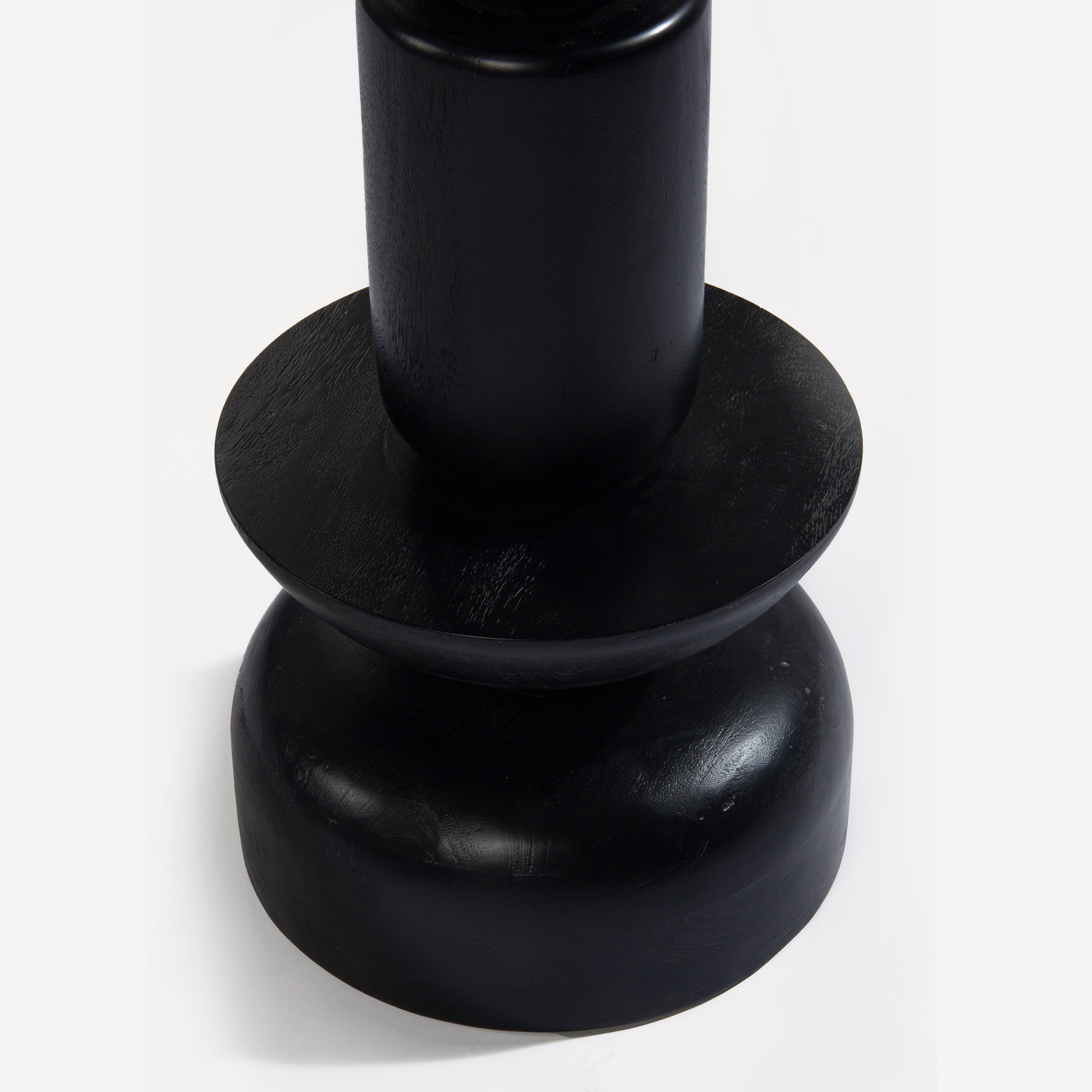 Kebab Solid Wood Bar Stool - Charcoal