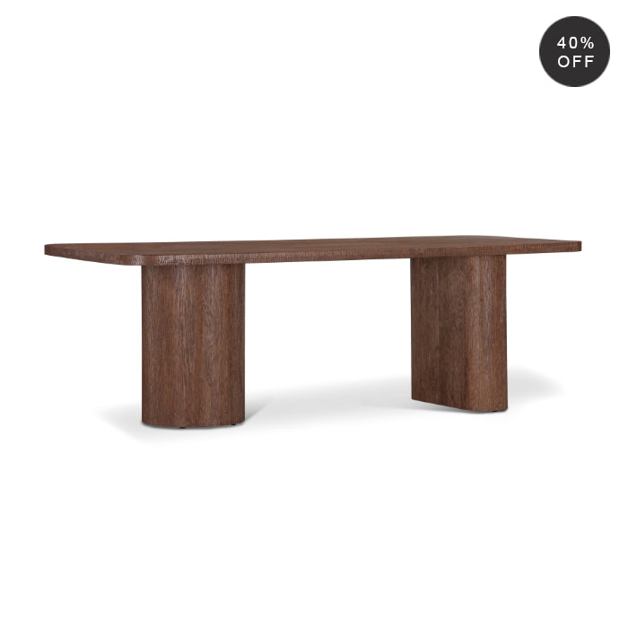 Mono Solid Oak Dining Table - Mud Brown