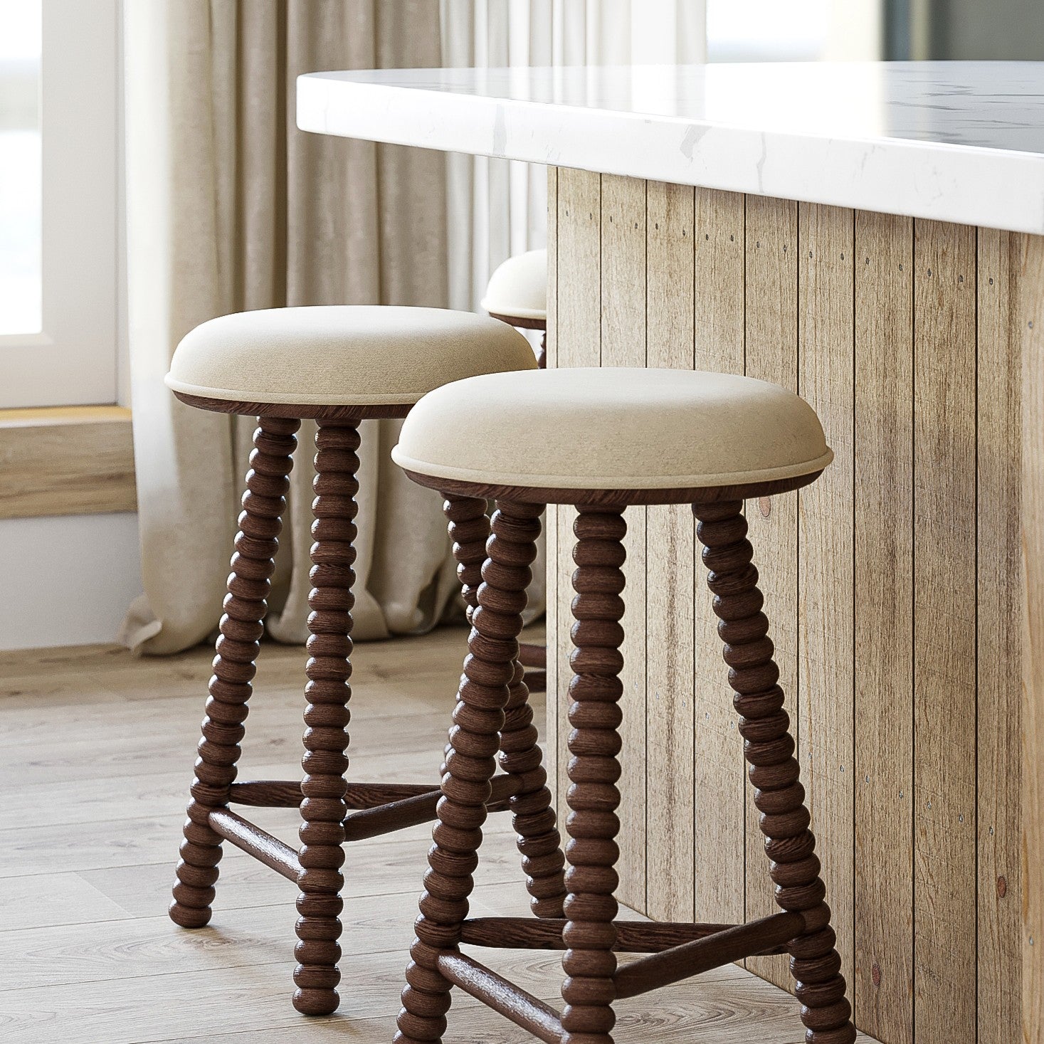 Twist Solid Oak Counter Stool