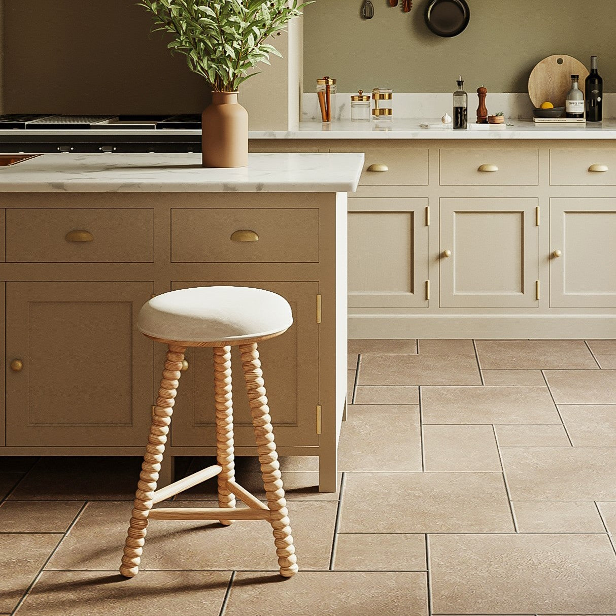 Twist Solid Oak Counter Stool