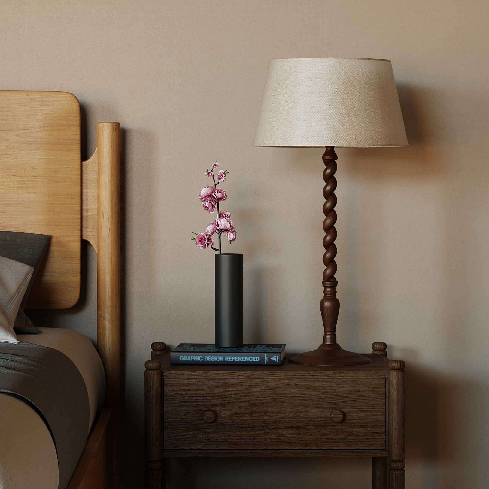 Twist Solid Wood Table Lamp