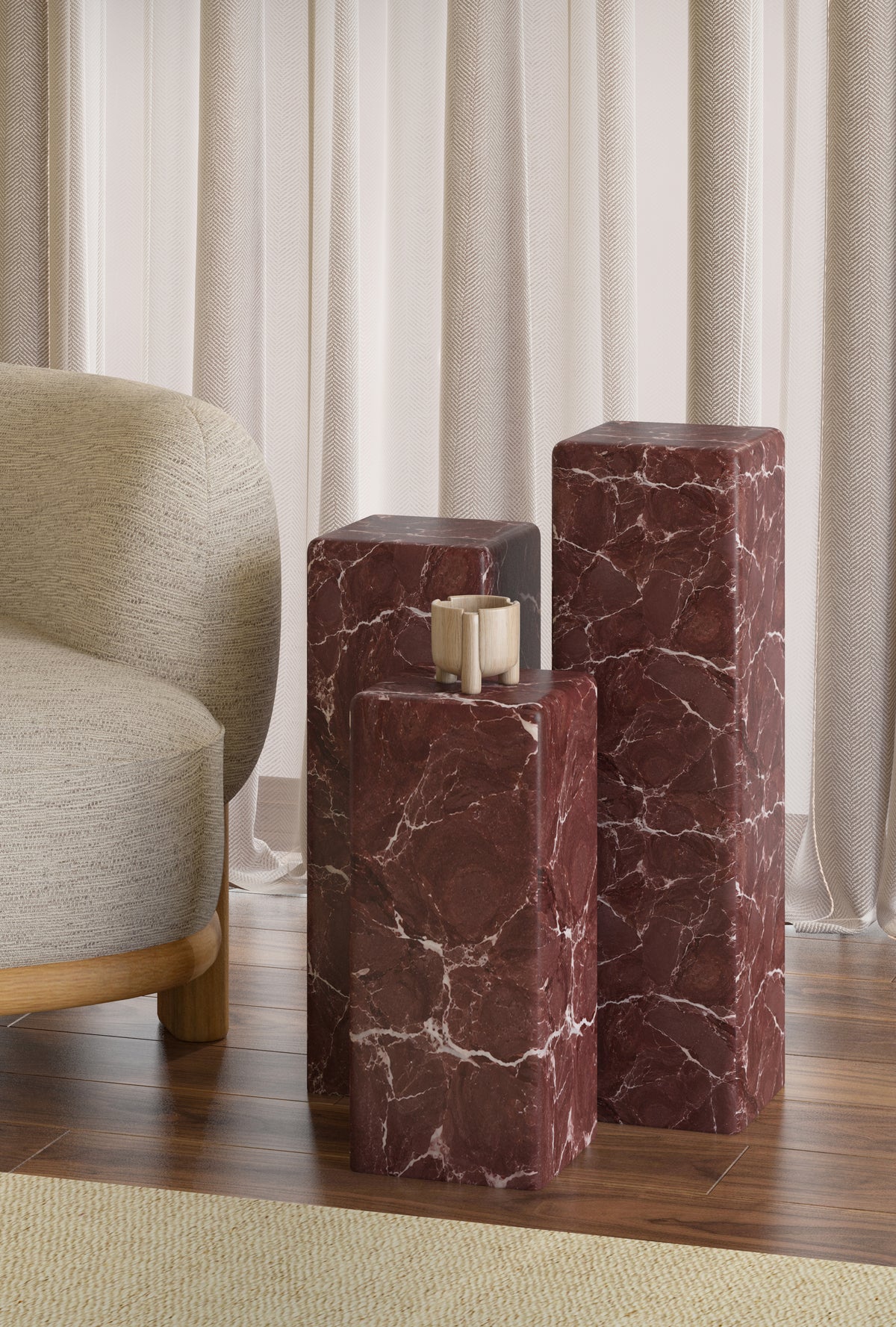 Delta Side Tables - Red Levanto