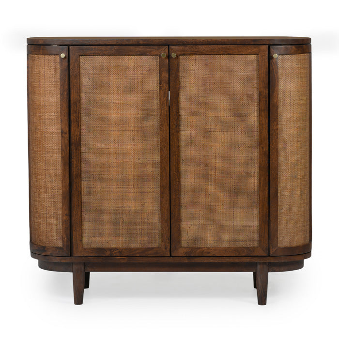 Canggu Storage Cane Solid Wood Cabinet