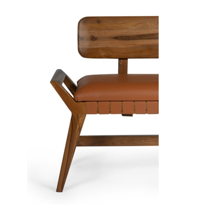 Robertson Recycled Teak Leather Bench