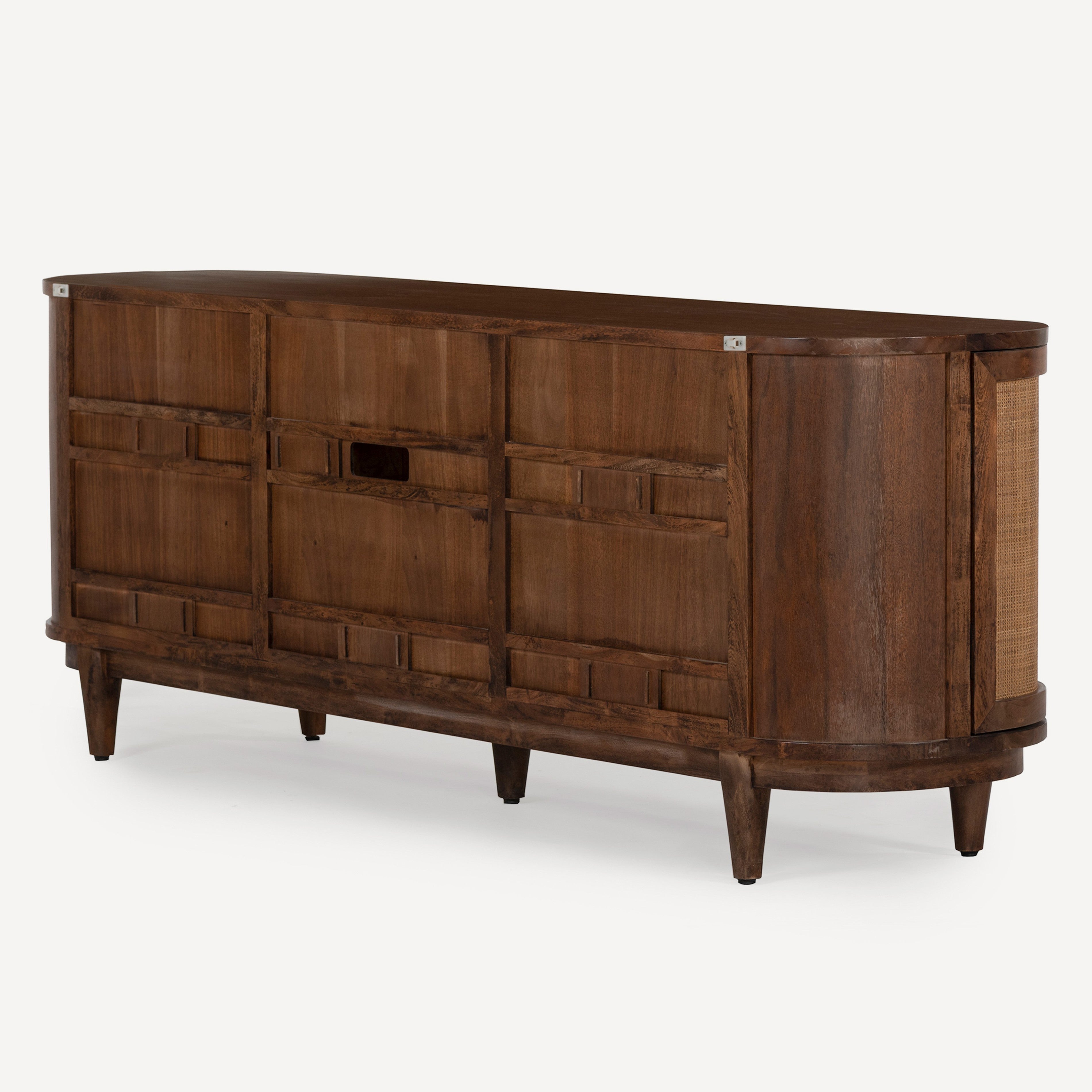 Canggu Cane Solid Wood Media Stand