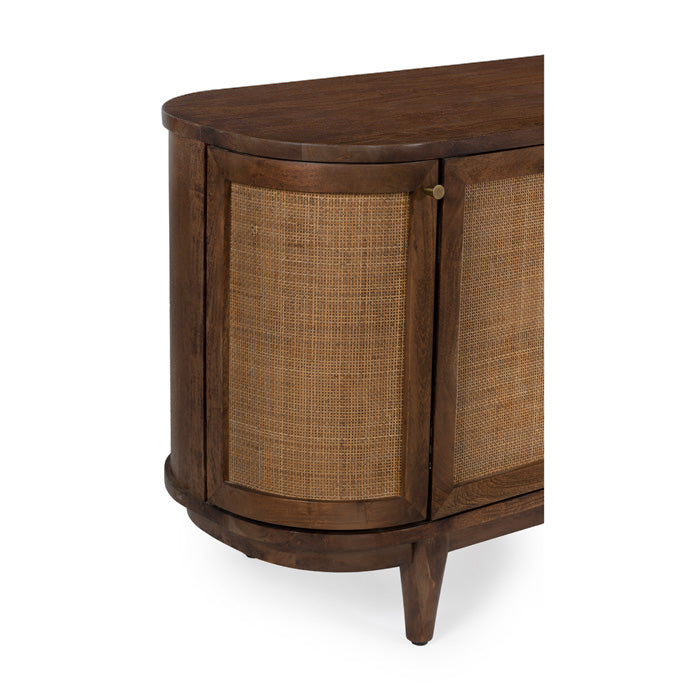 Canggu Cane Solid Wood Media Stand