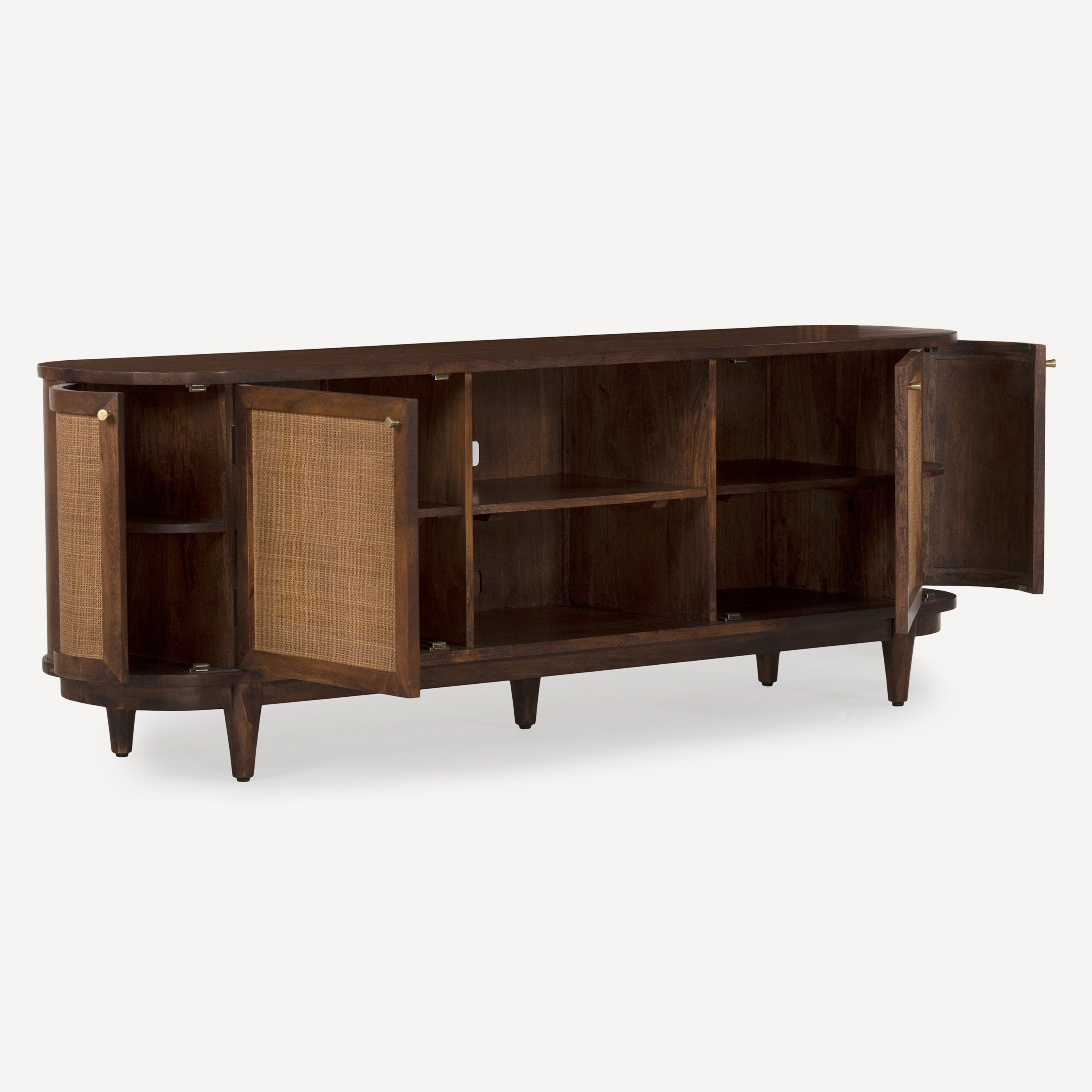 Canggu Cane Solid Wood Media Stand