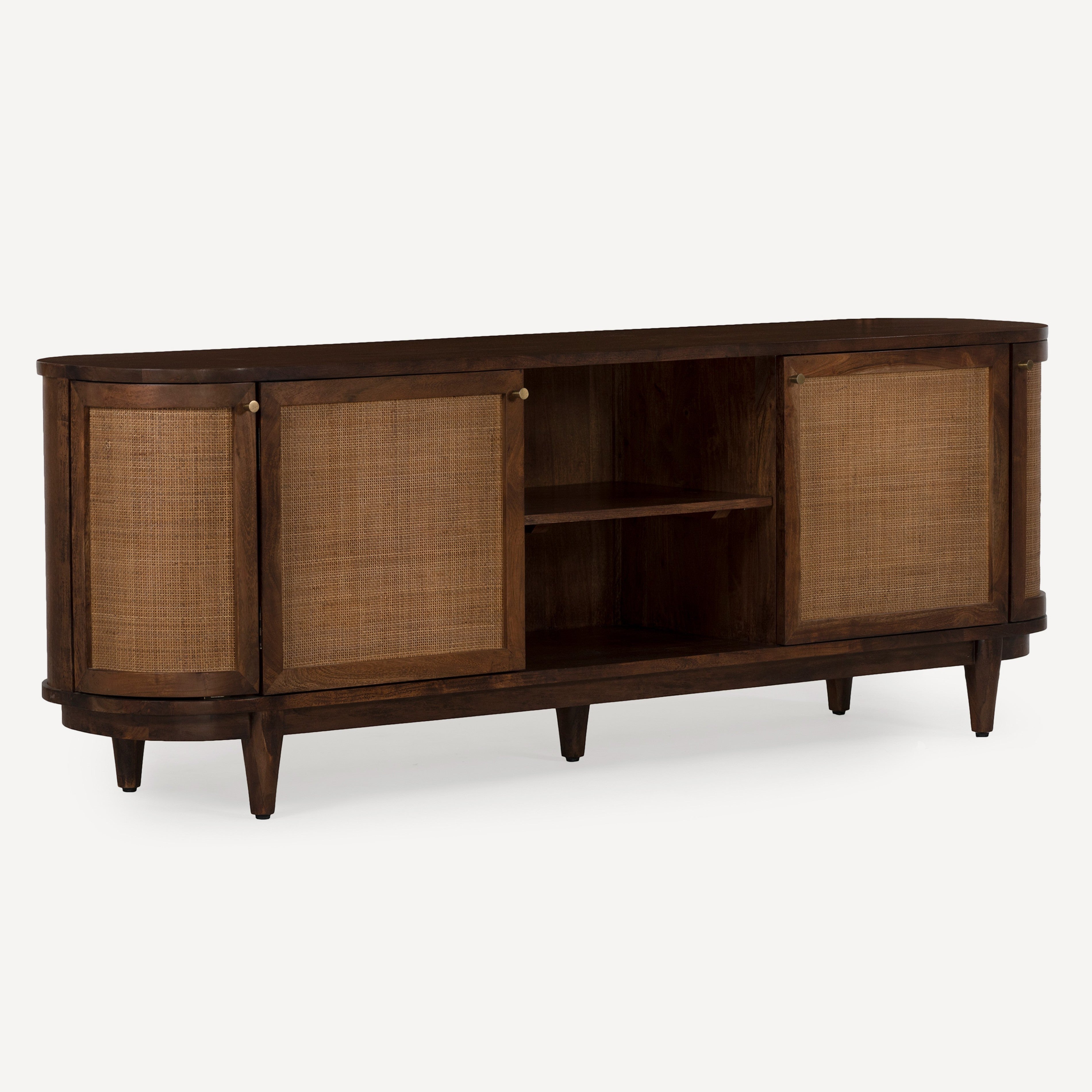 Canggu Cane Solid Wood Media Stand