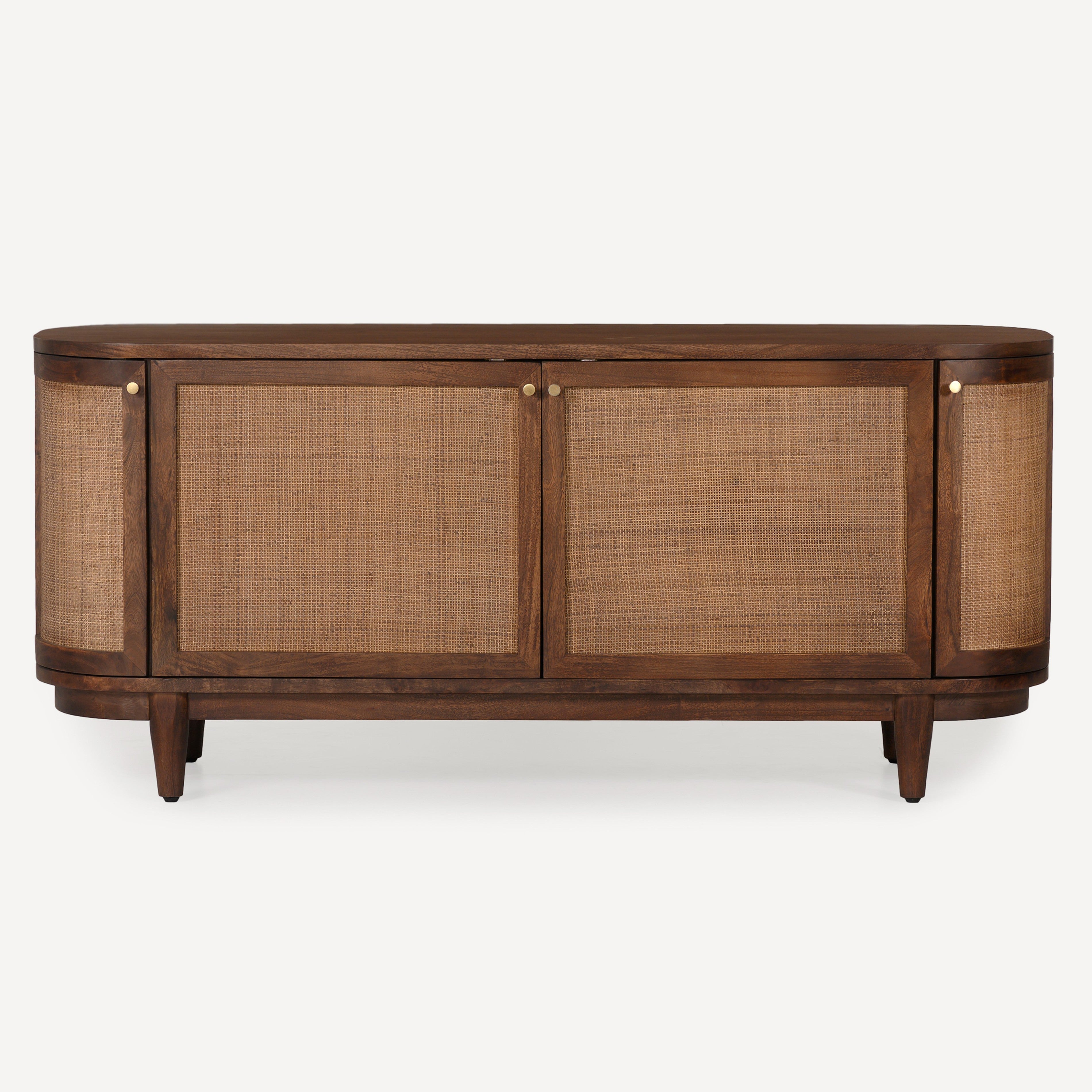 Canggu Cane Solid Wood Media Stand