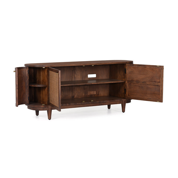 Canggu Cane Solid Wood Media Stand