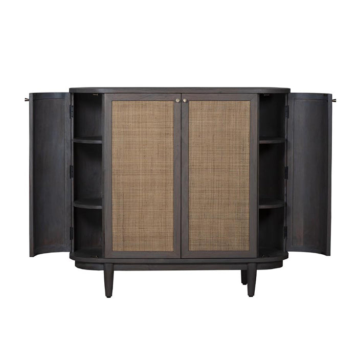 Canggu Storage Cane Solid Wood Cabinet