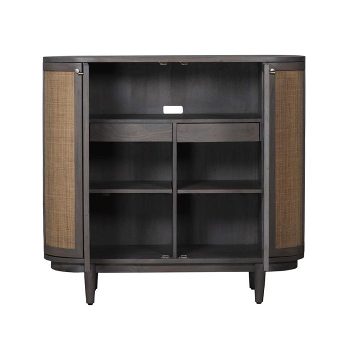 Canggu Storage Cane Solid Wood Cabinet