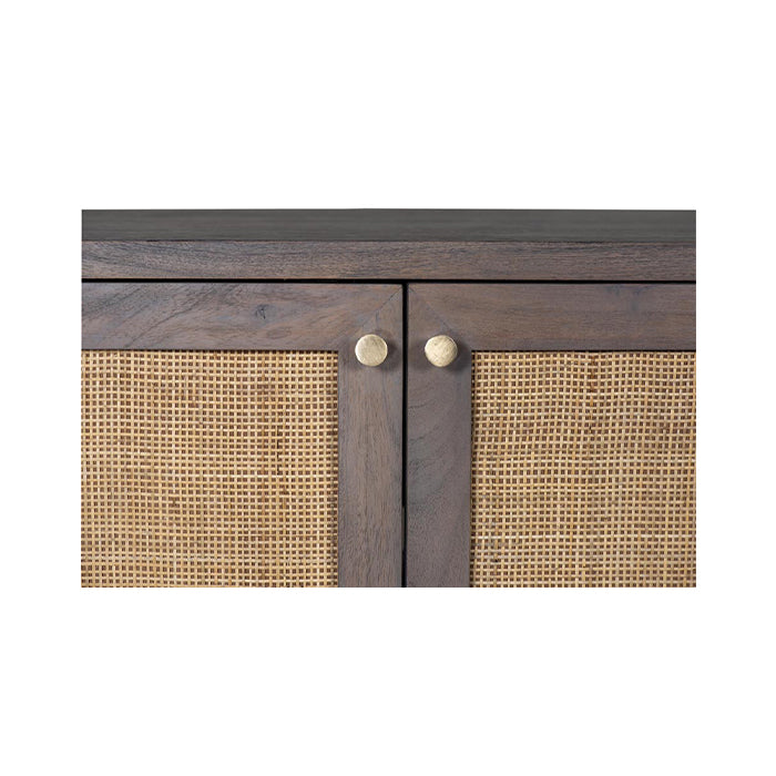 Canggu Storage Cane Solid Wood Cabinet