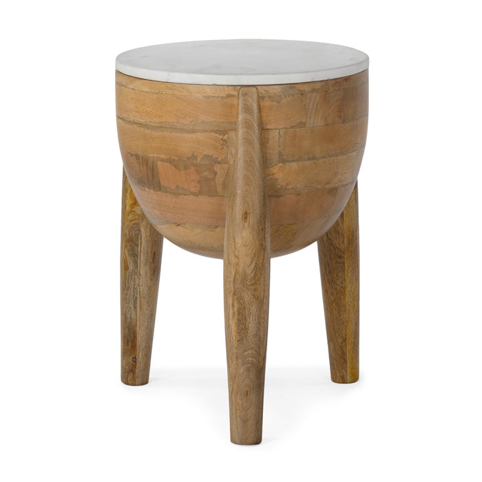 Stance Marble Solid Wood Accent Table