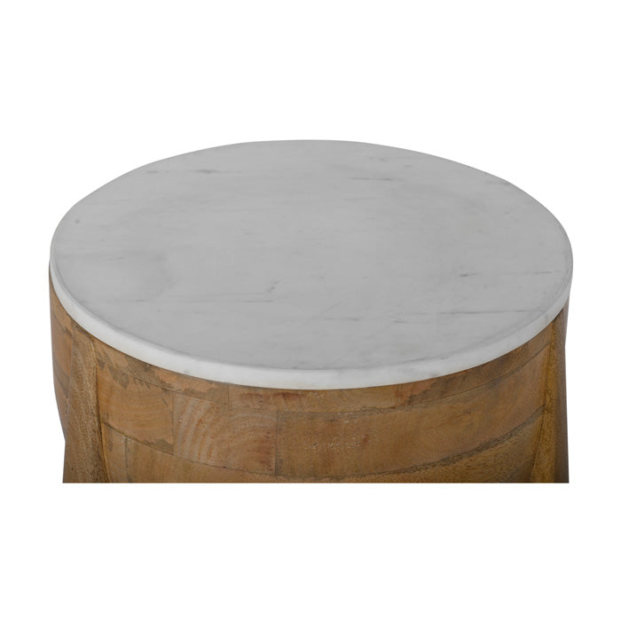 Stance Marble Solid Wood Accent Table