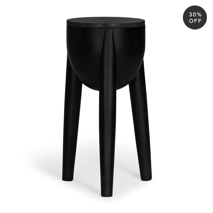 Stance Marble Solid Wood Accent Table