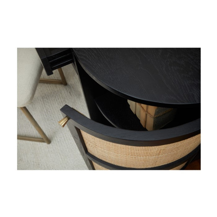 Canggu Cane Solid Wood Desk - Charcoal