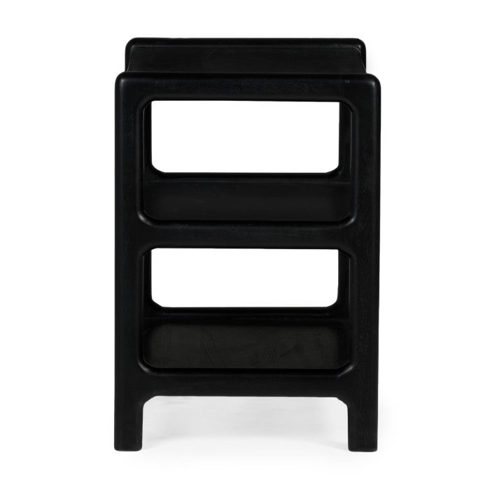 Chris Solid Wood Side Table - Charcoal