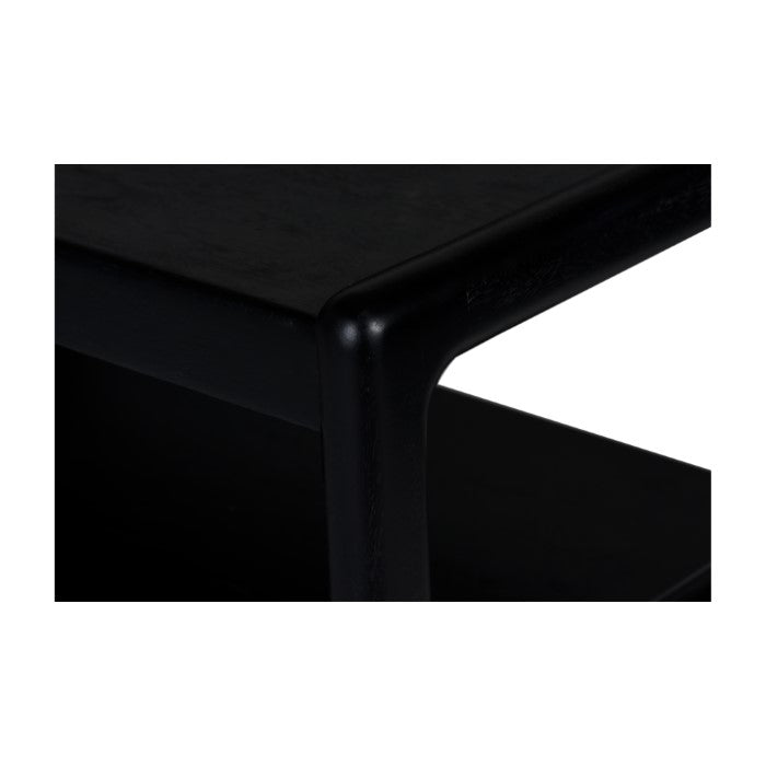 Chris Solid Wood Side Table - Charcoal