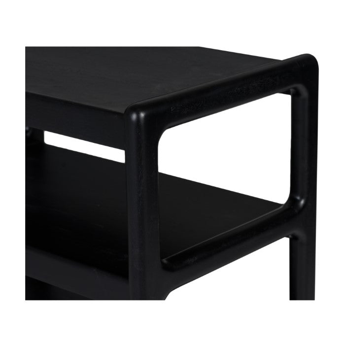 Chris Solid Wood Side Table - Charcoal