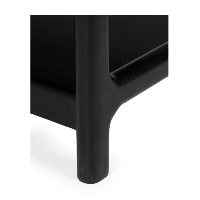 Chris Solid Wood Side Table - Charcoal