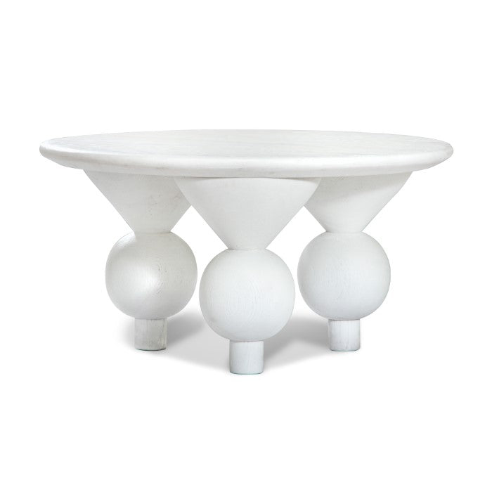 Kebab Solid Wood Cocktail Table - Whitewash