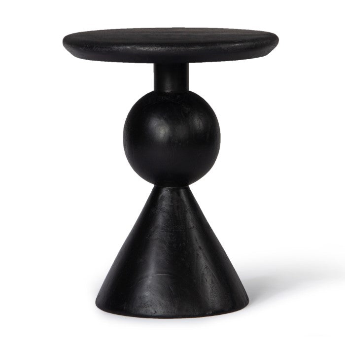 Kebab Solid Wood Side Table - Charcoal