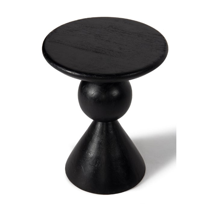 Kebab Solid Wood Side Table - Charcoal