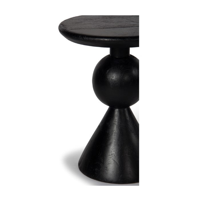 Kebab Solid Wood Side Table - Charcoal