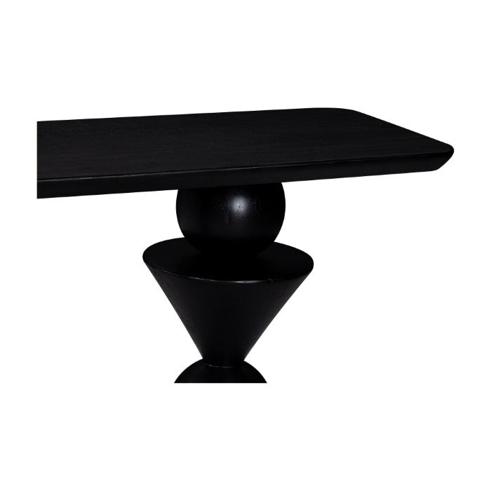 Kebab Solid Wood Console Table - Charcoal