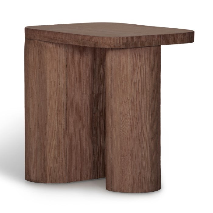 Mono Solid Oak Side Table - Brown