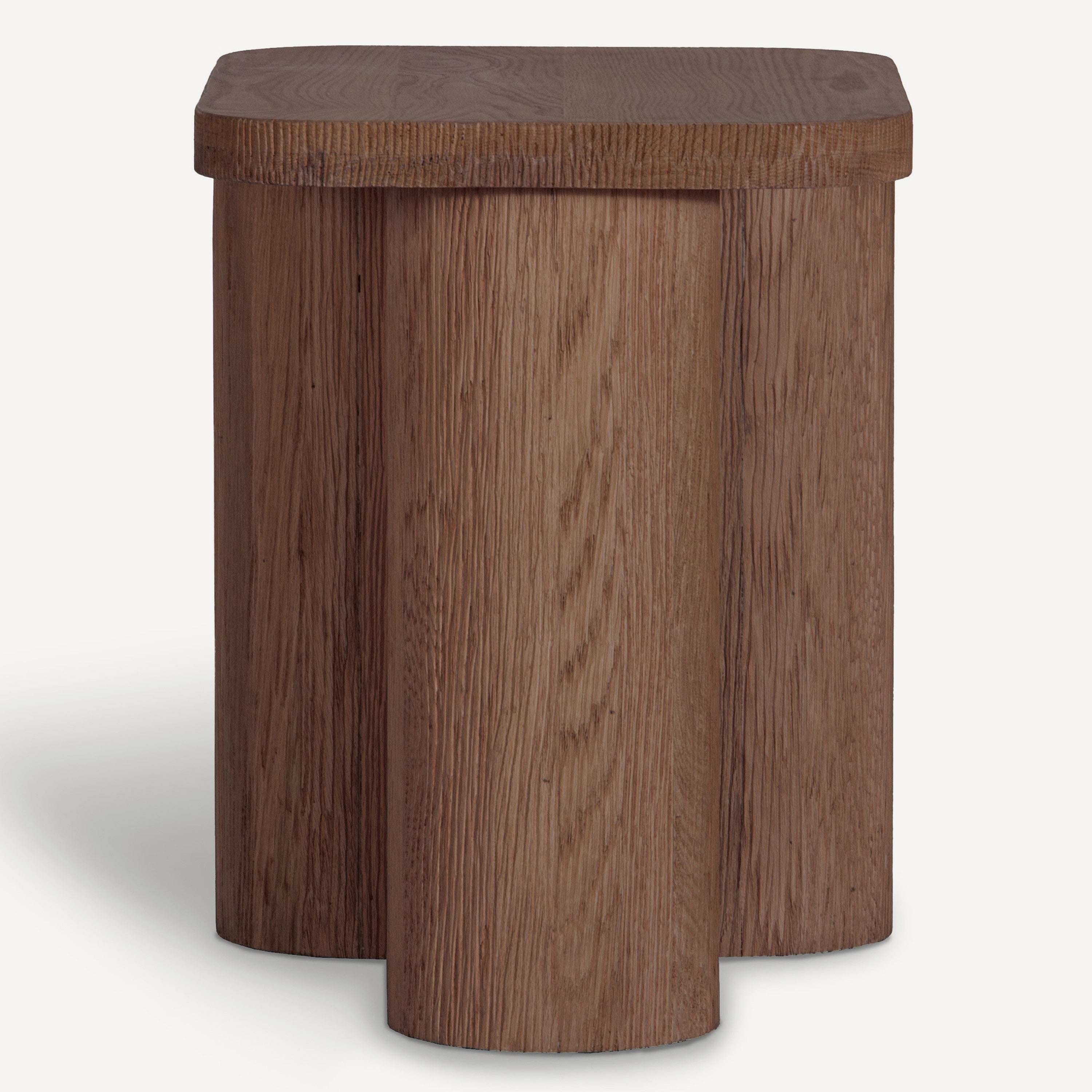 Mono Solid Oak Side Table - Brown