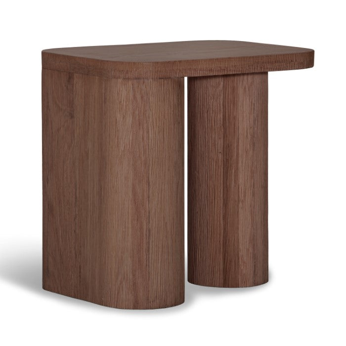 Mono Solid Oak Side Table - Brown