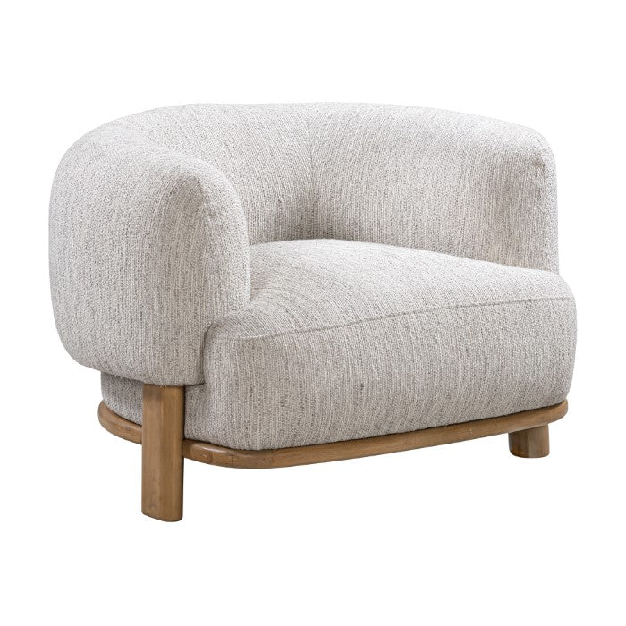 Vittori Upholstered Solid Oak Accent Chair