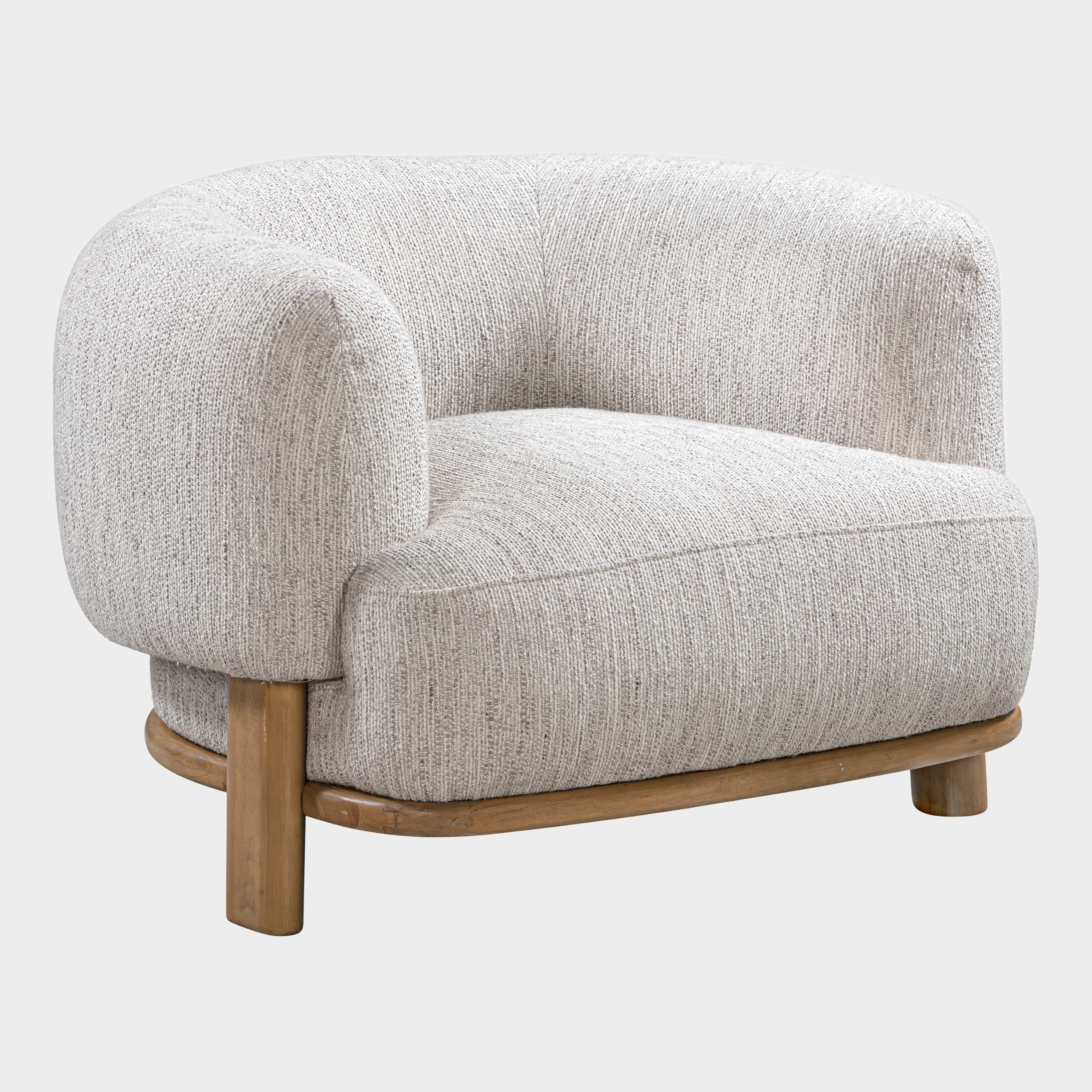 Vittori Upholstered Solid Oak Accent Chair