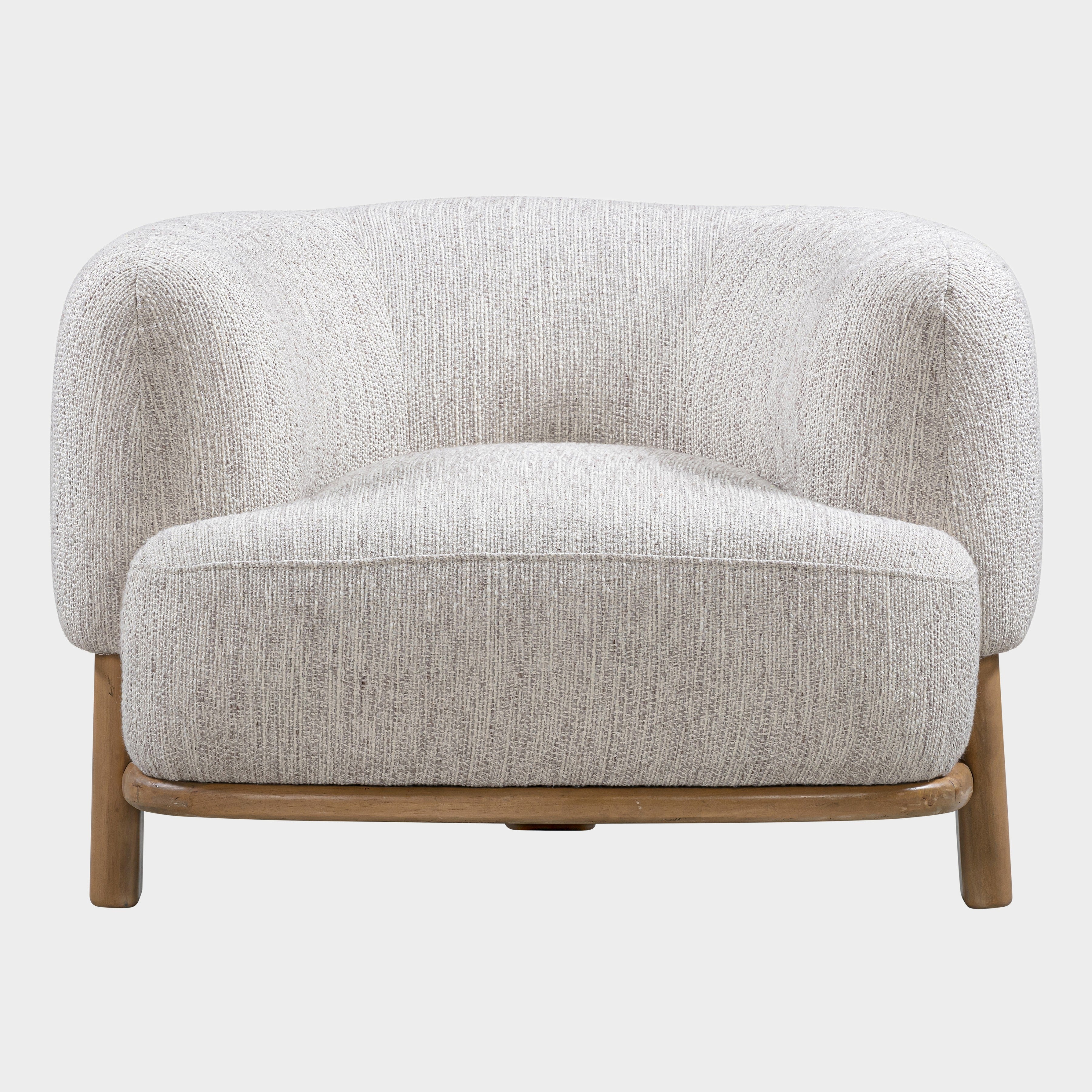 Vittori Upholstered Solid Oak Accent Chair