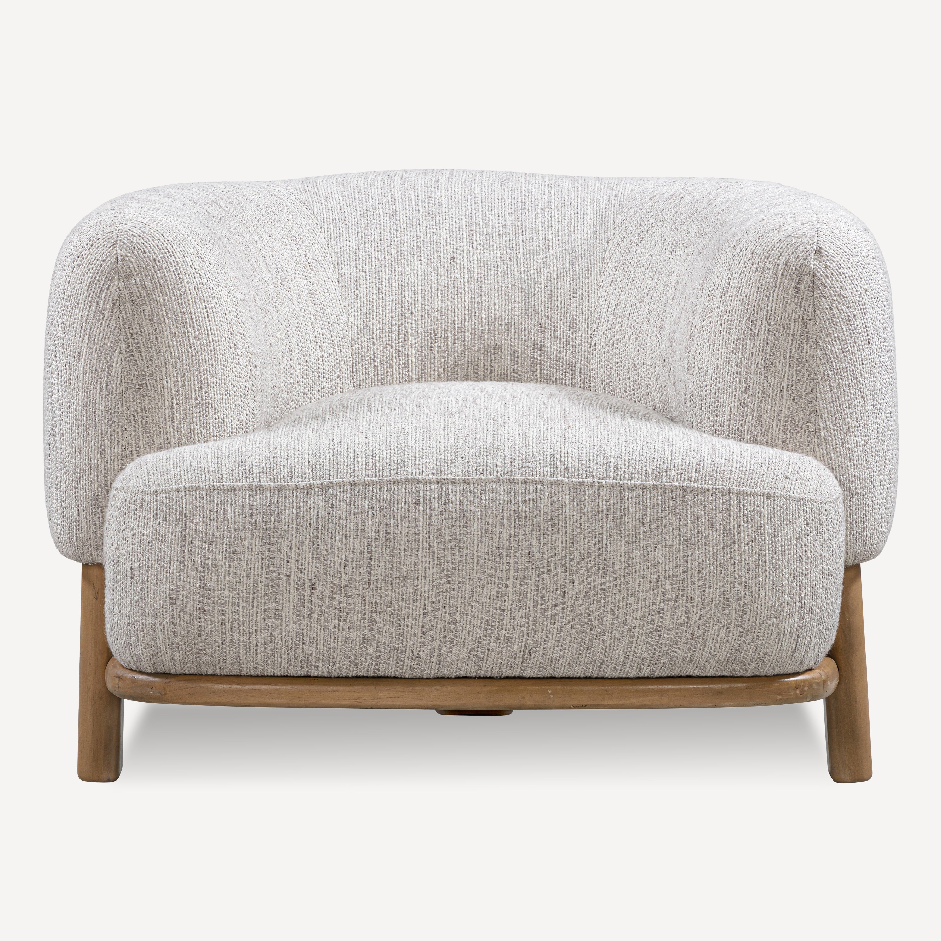 Vittori Upholstered Solid Oak Accent Chair