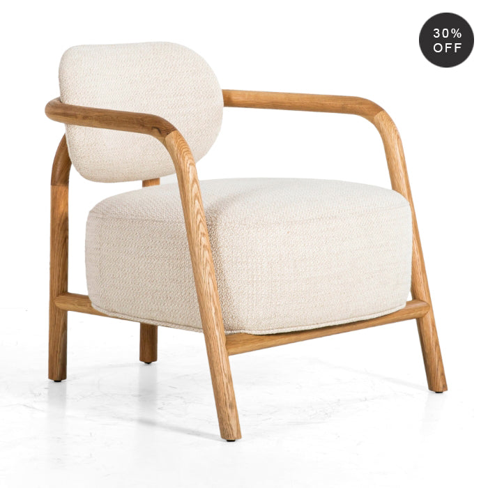 Theodore Upholstered Oak Lounge Chair