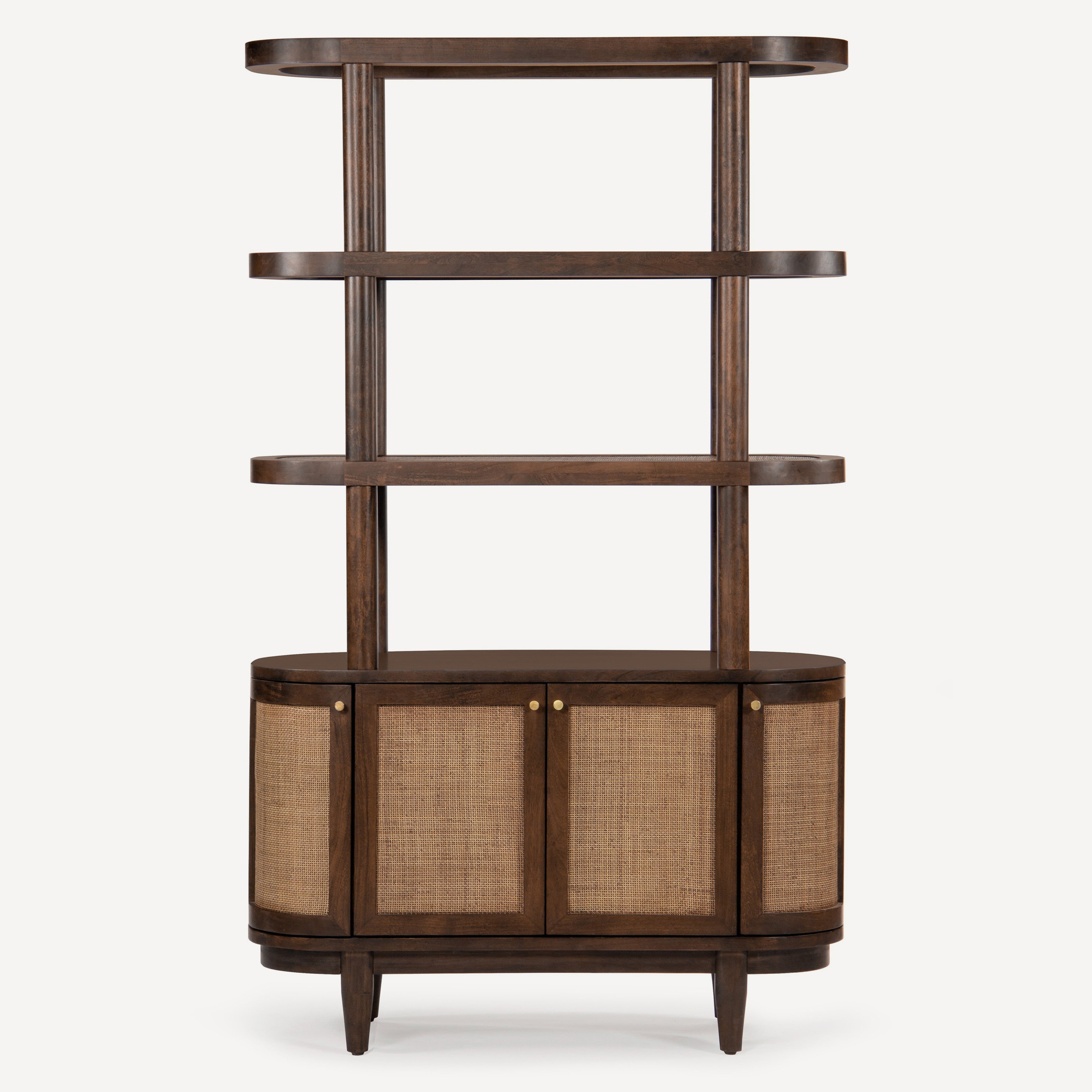 Canggu Cane Solid Wood Shelving