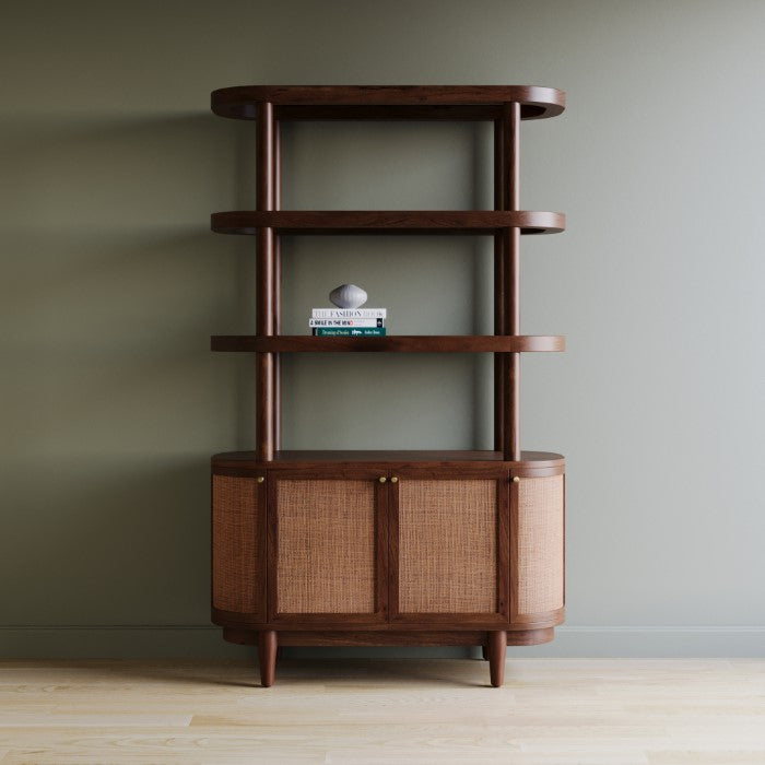 Canggu Cane Solid Wood Shelving