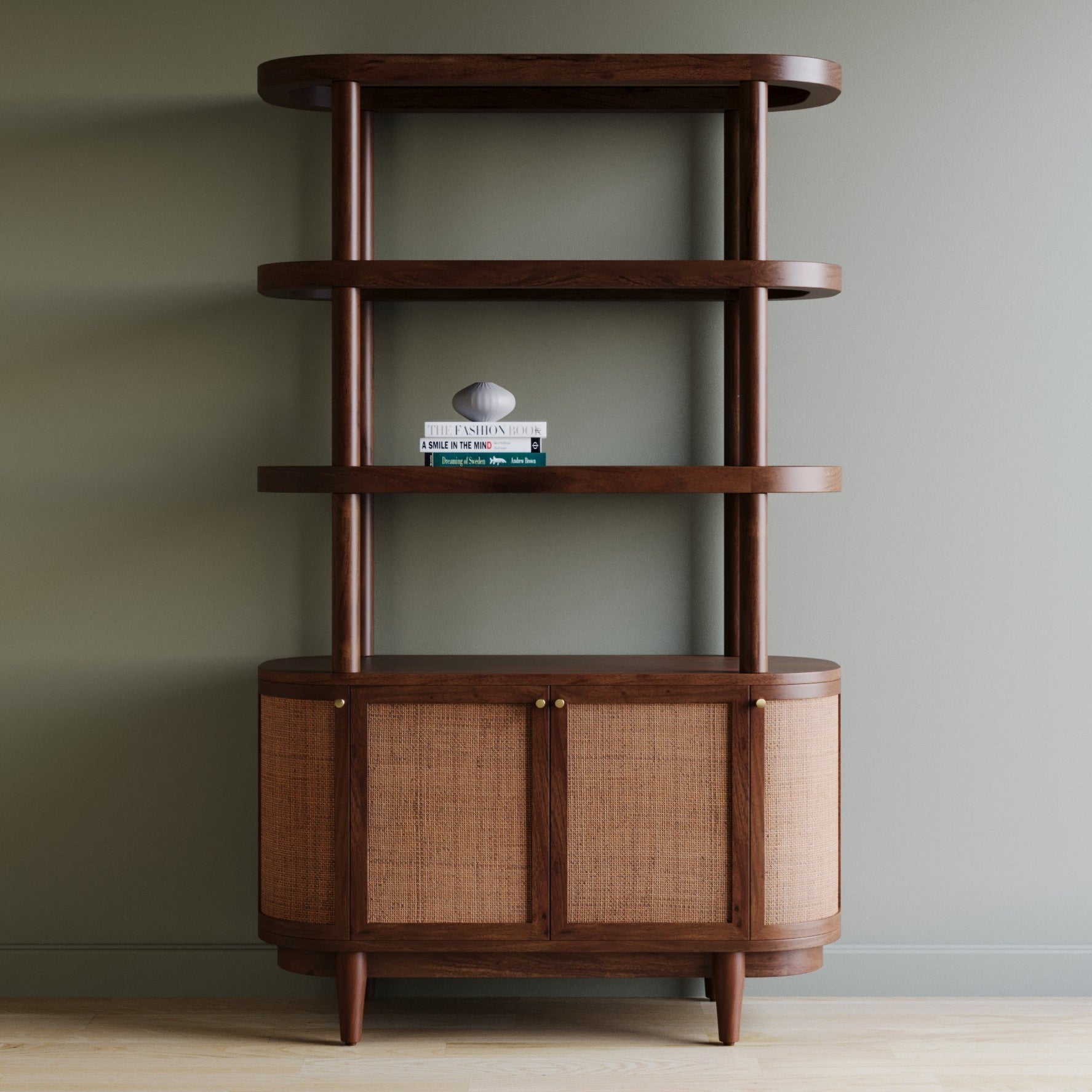 Canggu Cane Solid Wood Shelving